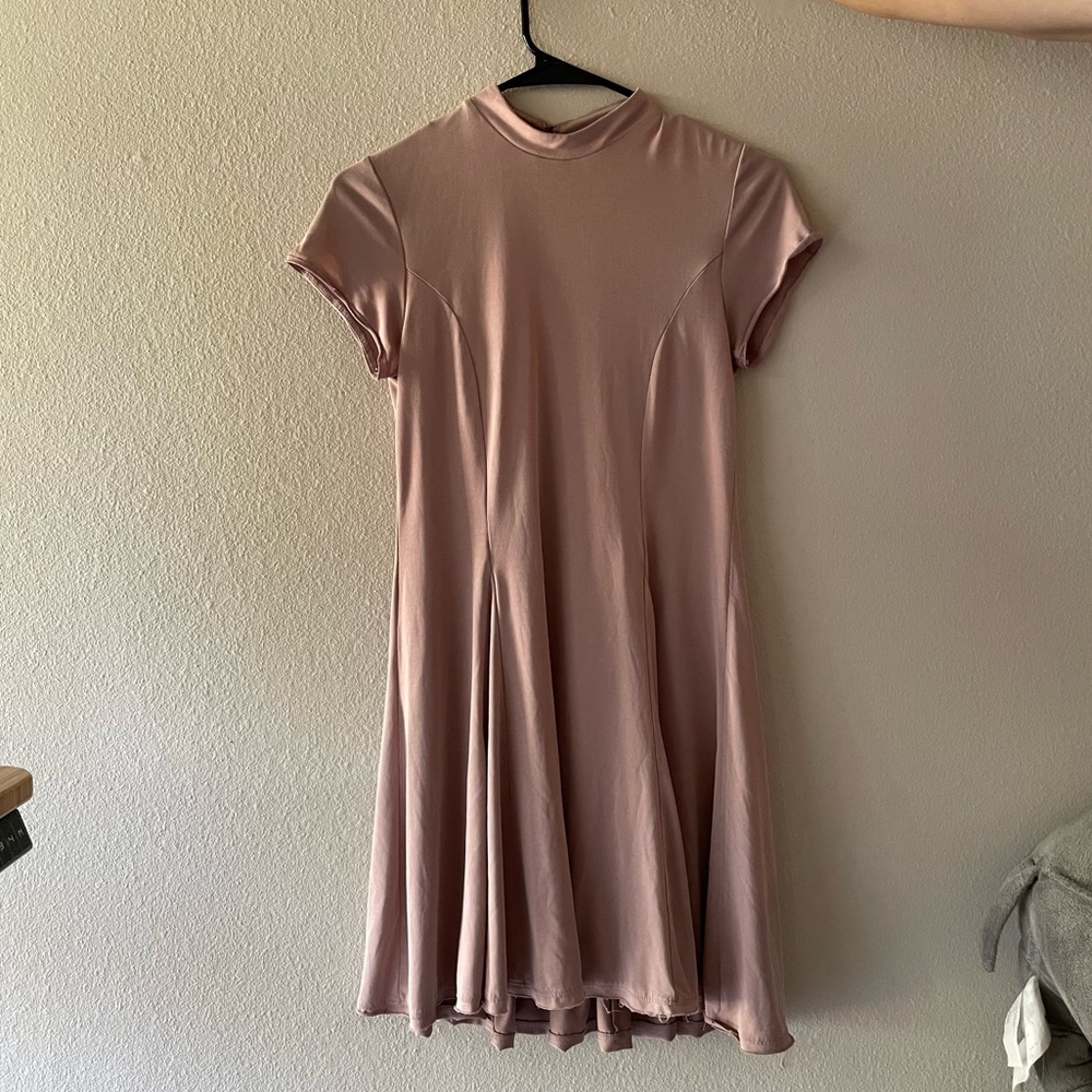 Urban Outfitters Mockneck Pink Skater Dress